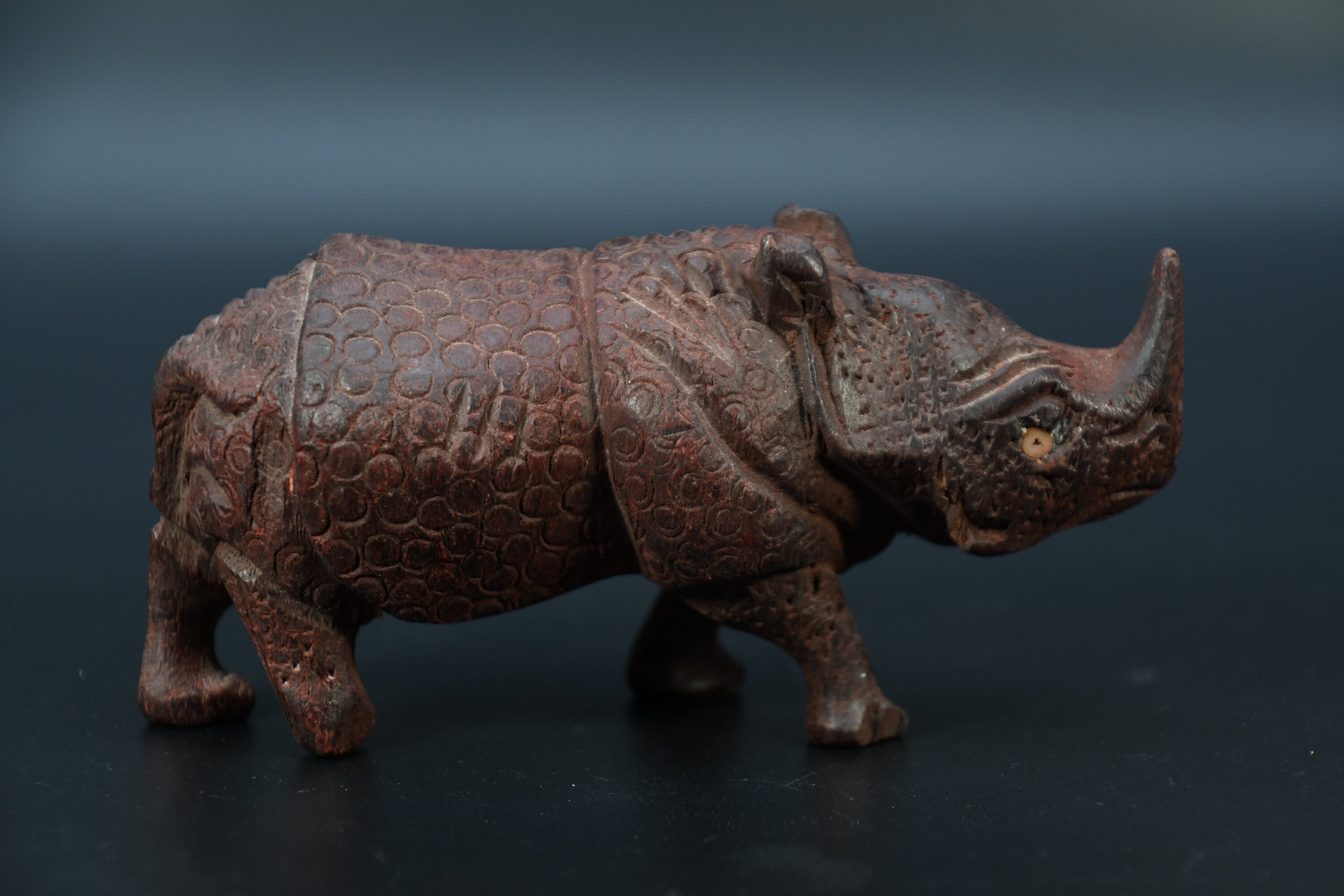 Antique Wooden RhinoLarge Rhino Figurine Rhinoceros Etsy