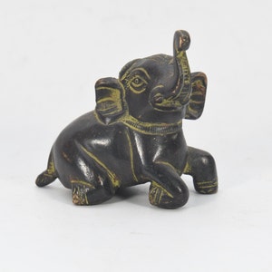 Rare Ethnic Brass Metal Antique Elephant Statue Tibetan Home Decorative Collectible Art Elephant Symbolism Nepal