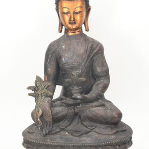 Gauta Buddha Gold Vergoldete Antike Handgemachte Kupfer Statue Tibetische Vintage Handarbeit Figur Dekorative Sammlerstück Kunst