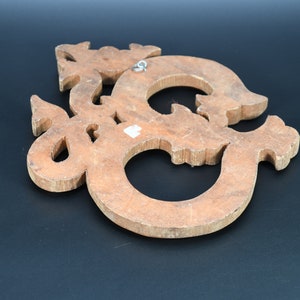 Vintage Hand-Carved Sanskrit Om With Ganesh Ohm Symbol Wooden Wall Hanging main image 1
