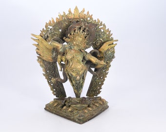 Bronze Phurba Vichhepani Antique Traditional Handmade Ritual Statue Ethnic Sculpture Meditation Art Nepal