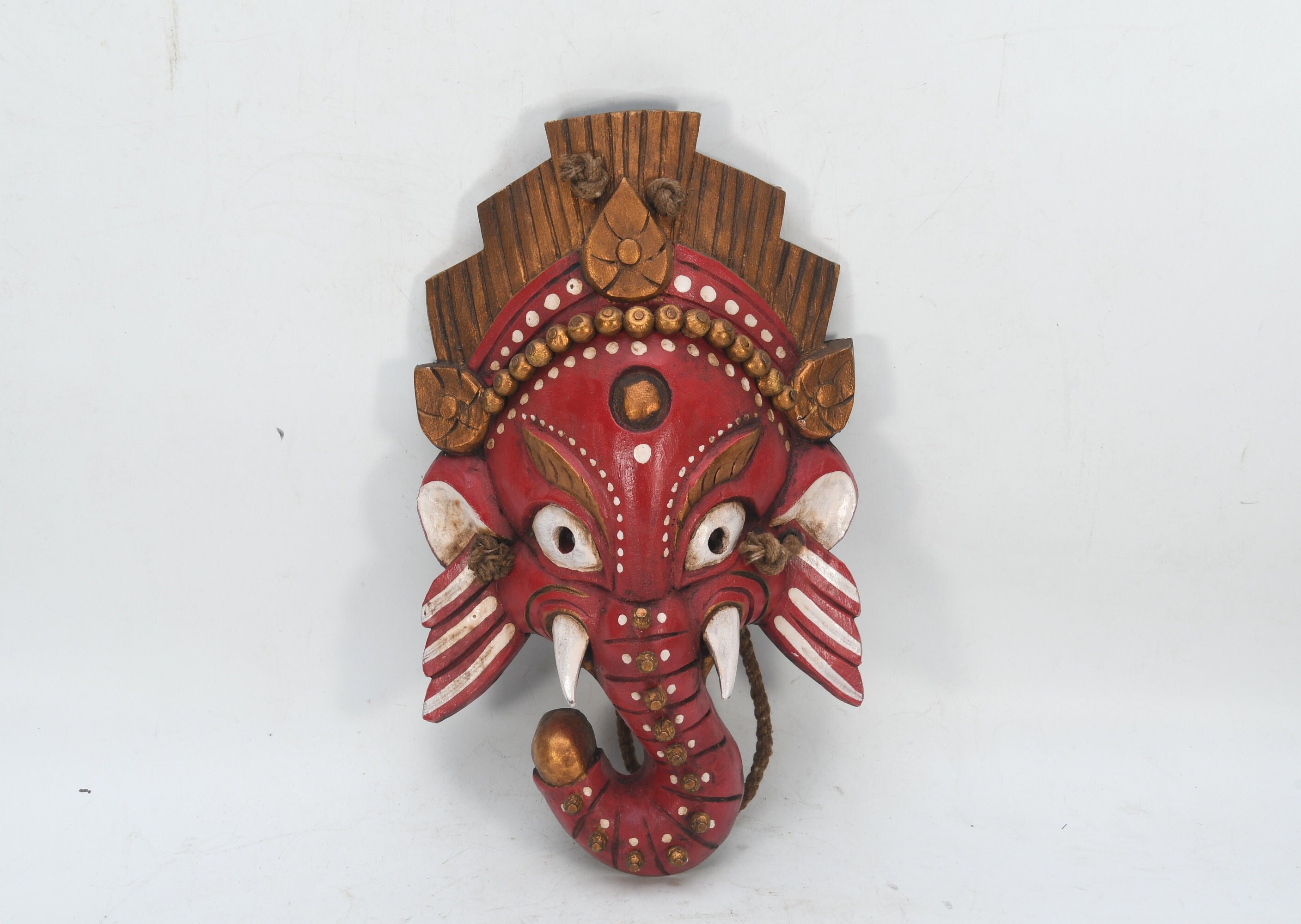 Hindu God Ganesha Wooden Mask Ganapati Elephant Head God - Etsy