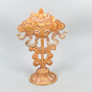 Antique Tibetan Silver Flower Carving | Gold Souvenir Decor