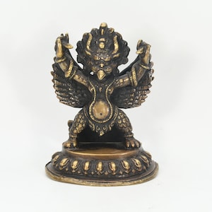 Garuda Brass Statue, Symbol of Divine Power & Protection Antique Sculpture traditional home Decoration Nepal