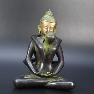 Buddha hält Dame Antike Statue Handgemachte Tibetische Gautama Segen Meditation Figur Skulptur Medizin Heilung Buddhistische Nepal