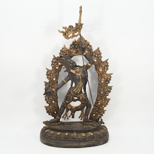 Copper Vajrayogini- The Fierce Tara Tibetan Sculpture Healing Medicine Figurine Antique Decorational Statue Nepal