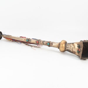 Brass Traditional Tibetan Handcarved Lamas Trumpet Musical Instrument rkang-gling instrument image 5