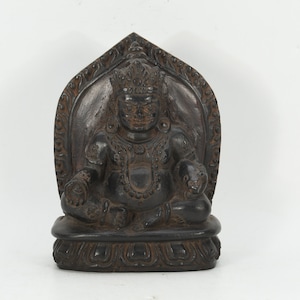 Stone Kuber Jambhala Stone Crafted Tibetan Figurine Handmade Antique Buddhist Decoration Kubera sculpture worship Hinduism Nepal