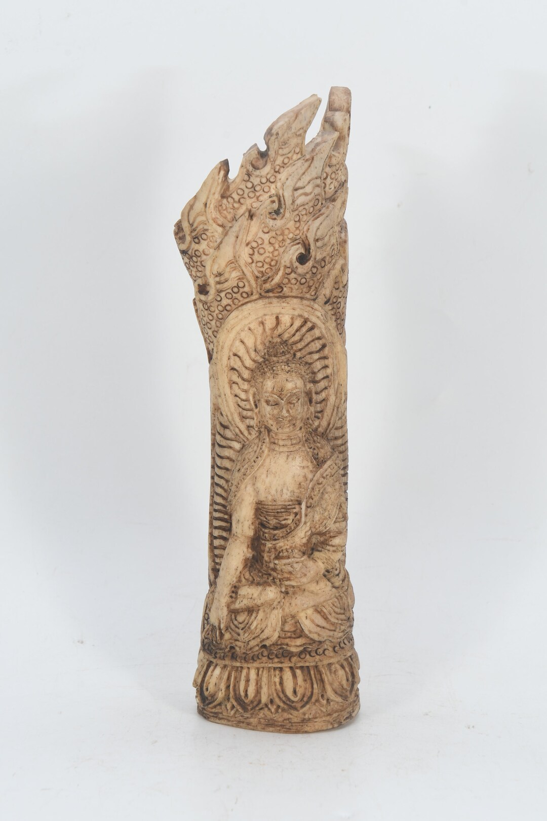 Bone Buddha Carved Antique Tibetan Kangling Handmade Trumpet Bone Decor ...