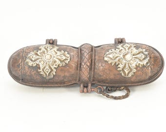 アンティーク真鍮製8本爪金剛杵 | 銅製ケース入り手作りチベット