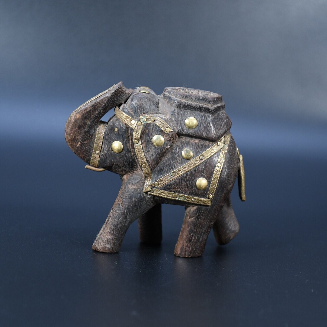 Wooden Hand Crafted Elephant Statue Antique Handmade Wooden Carved ...