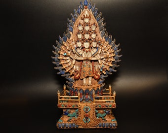 Avalokiteshvara Tibetan Gem inlay Lokeshwor crystal buddha statue Beautiful Crystal Handcrafted Statue Craft 24K gold Statue Handmade Nepal