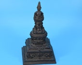 old stupa from Nepal the buddha image copper Votive Stupa with Cosmic Buddhas copper stupa
