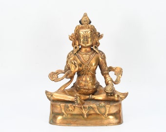 Guru Marpa copper alloy fully Gold plated Tibetan Antique statue Bodhisattva vintage handmade sculpture meditation Decorative Blessing Nepal