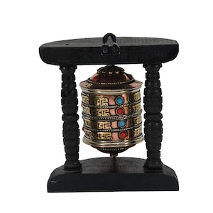 6 « Spinning Tibetan Prayer Wheel Wall Hanging Design Antique Copper Wheel Himalayan Buddhism Handmade Healing Mantra Altar Décoratif Népal