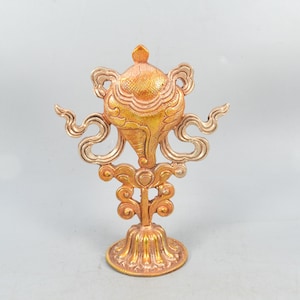 Sankha tibétaine en argent fait main - Décoration de table traditionnelle vintage sculptée antique Art folklorique de l&#39;Himalaya