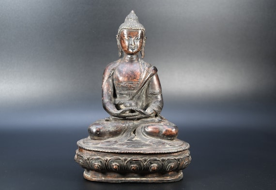 仏像 中国チベット? 真鍮 骨董 チベット仏教法具 長寿仏菩薩 仏壇仏像