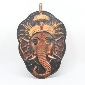Antique Metal Lord Ganesha Wall Hanging | Vintage Crafted Decor | Auspicious Collectible Art Traditional Religious Home Decor