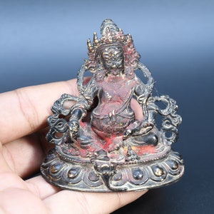 Tibet Jambhala statue Wealth God Kuber Kuvera Figurine Hand carved Antique Buddhist home Decoration Kubera sculpture art Hinduism Nepal