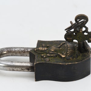 Goddess Laxmi carved Tibetan Door Lock handmade designed key set Antique gate door lock Traditional Nepal