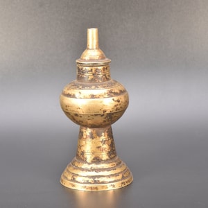 Antique Tibetan Lamp Very Rare Butter Lamp Tibet Temple Buddhist Alter Brass Thunderbolt Nepal