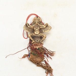 Garuda Chhepu Handmade Brass Crafted Tibetan Religious Wall Hanging Antique Ritual Collectives and Arts Nepal