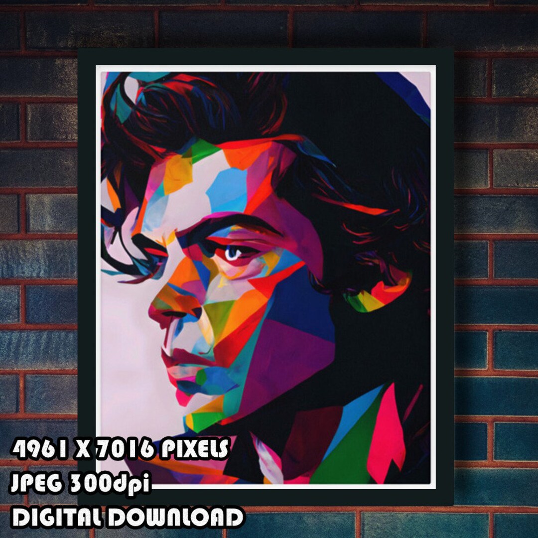 Harry Styles WPAP Multicoloured A2 High Quality Print Digital Etsy UK