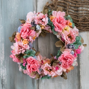 Romantic Pink Wreath, Flowers