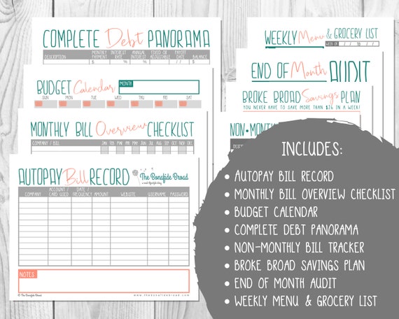 Free Monthly Bill Chart