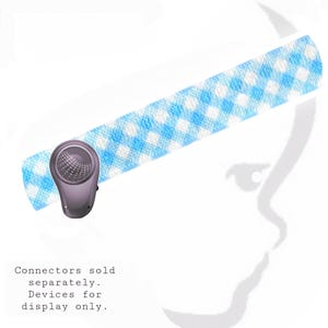 Baha Ponto Adhear Cochlear Oticon Med-el softband headband Hearing Blue Gingham DIY 15mm wide