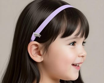 Cochlear Implant Headband Hearing Aid Band, silicone lined, non-slip, adjustable - Purple
