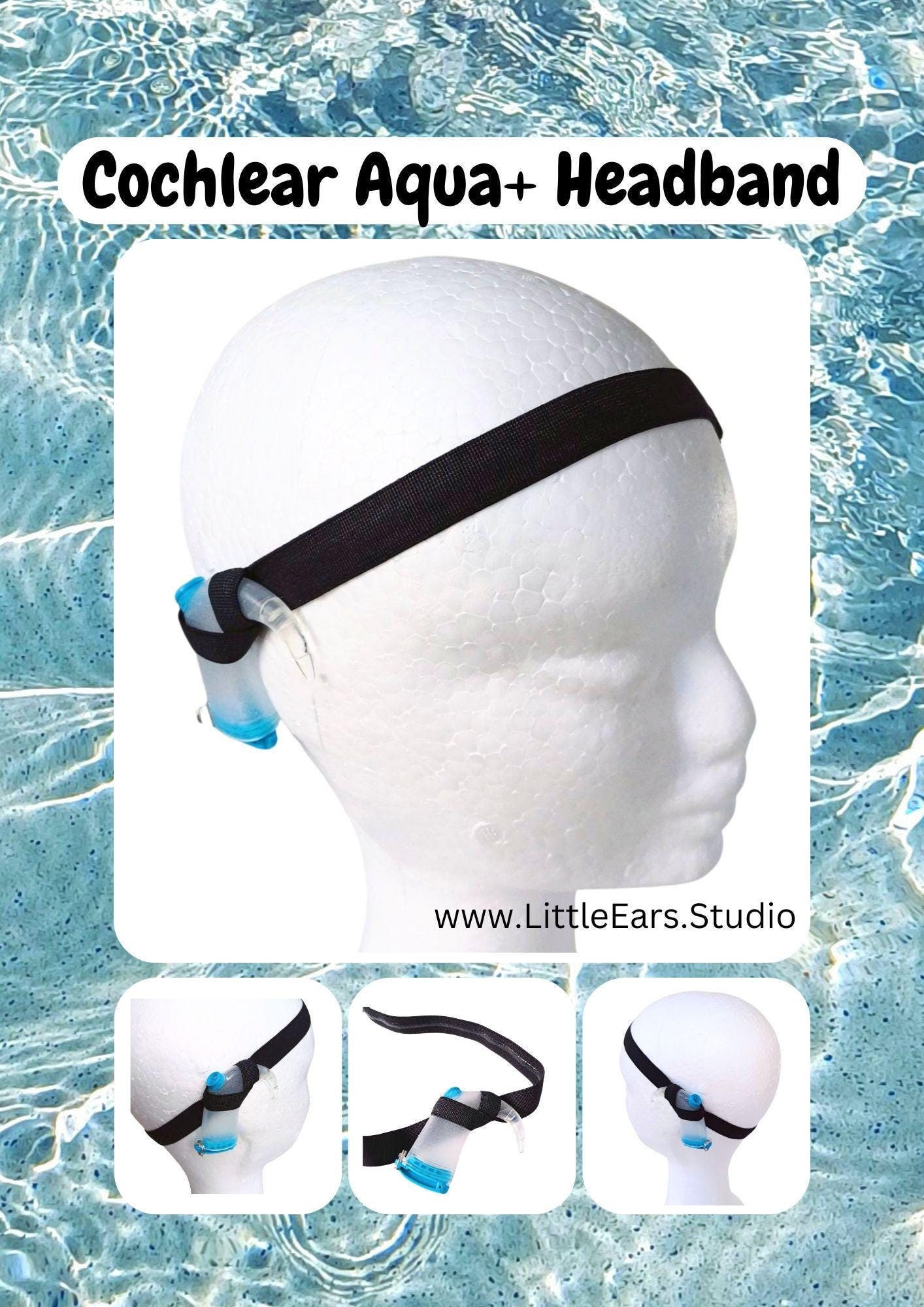 Headband for Aqua+ Cochlear Implant - Adjustable - Non-slip - silicone  lined - Black - Etsy 日本