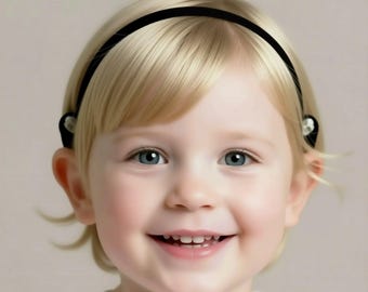 Cochlear Implant Headband Hearing Aid Band, silicone lined, non-slip, adjustable - Black