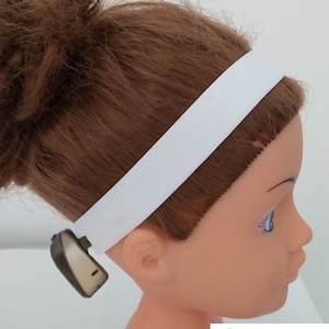 Baha Ponto Adhear Cochlear Oticon Med-el softband headband Hearing WHITE DIY 15mm wide