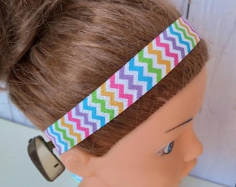 Baha Ponto Adhear Cochlear Oticon Med-el softband headband Hearing Rainbow Chevron Zigzag DIY 15mm wide