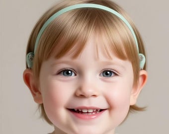 Cochlear Implant Headband Hearing Aid Band, silicone lined, non-slip, adjustable - Light Green