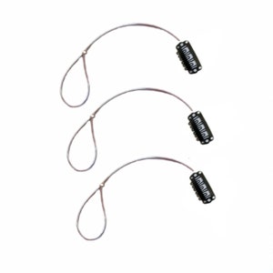 Retaining Safety Lines with BLACK wig clip for hair. 3 pack. For Baha Ponto Adhear Samba Retainer Tether Leash