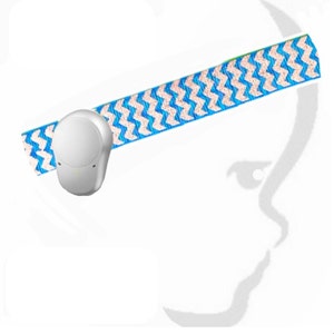 Baha Ponto Adhear Cochlear Oticon Med-el softband headband Hearing Blue chevron silver DIY 15mm