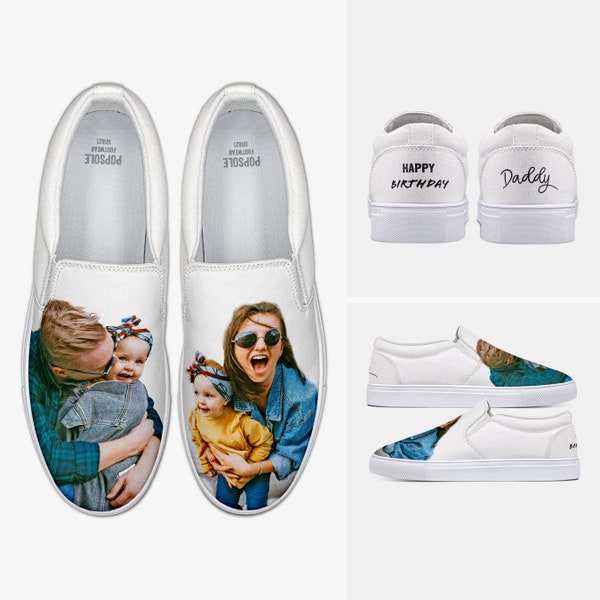 Lustiges Geburtstagsgeschenk für Papa und Mama, kreative kundenspezifische Schuhe, Full-Service-Schuh-Design, personalisierte Slip-On-Schuhe