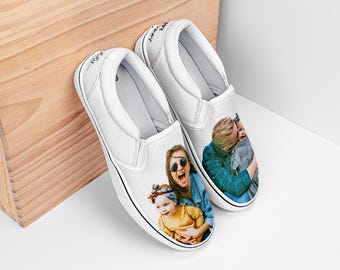 Custom Photo Slip-On Shoes - Anniversary Gift for Him Her, Dad Mom Picture Gift