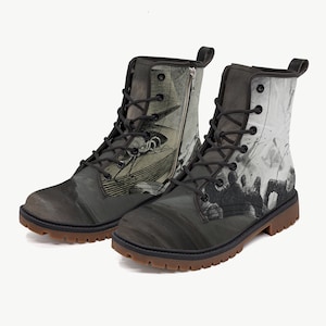 Custom Combat Boots with War of the Worlds Themed Art