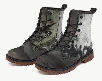 Custom Combat Boots with War of the Worlds Themed Art