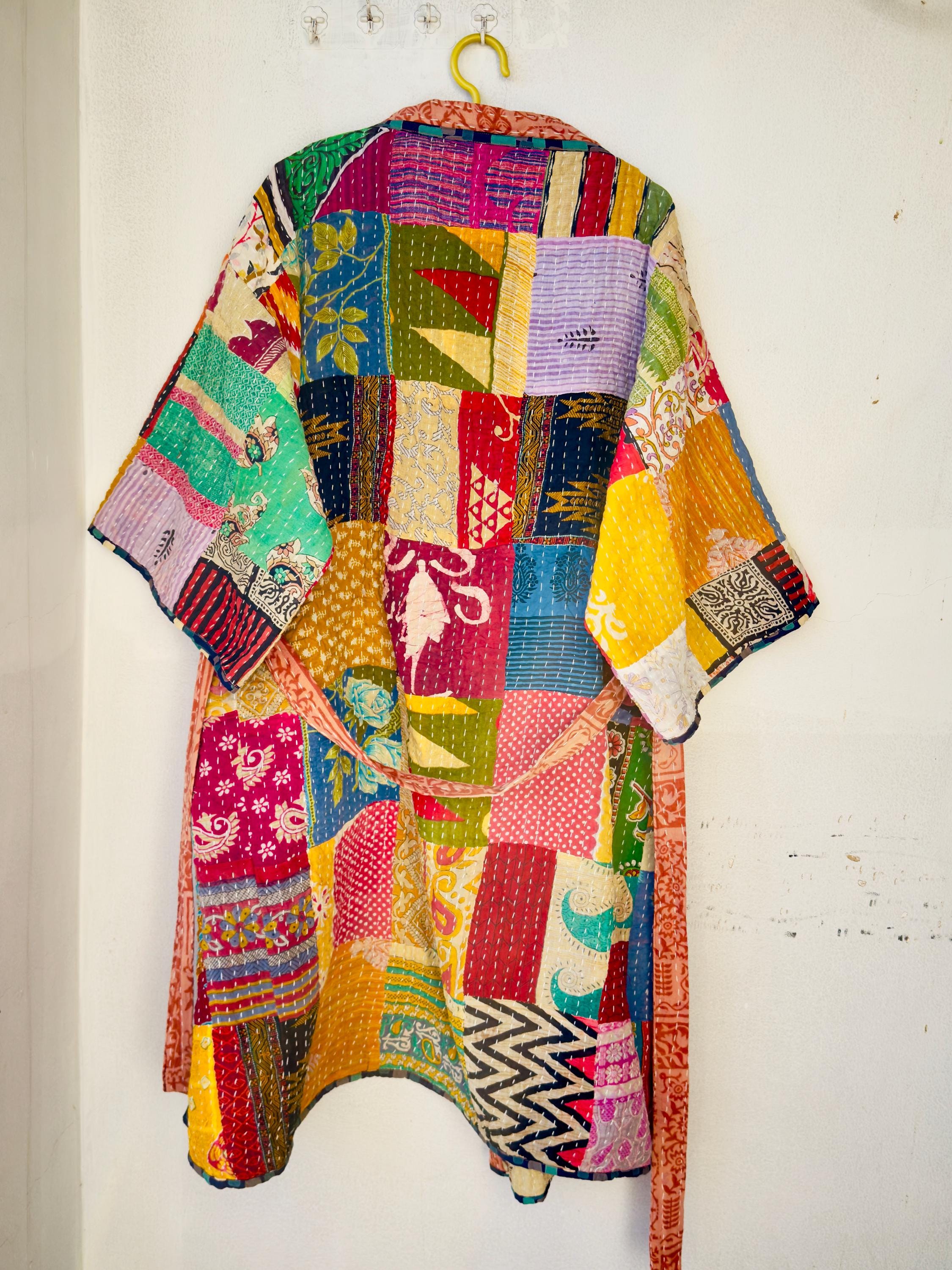 Kantha Robe Handmade Vintage Kantha Robe: Bohemian Patchwork Kimono Jacket 1 Pcs - Etsy
