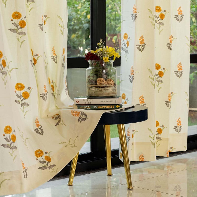 Yellow Floral Drapes - Etsy