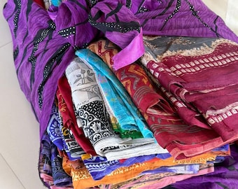 Lot of 5/10/20/50 Vintage Indian Silk Sarees: Textile Art Treasures