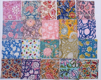 Mixed Assorted Napkin Set 20Pcs Of Hand Block Printed Napkins Bohemian Cotton Table Napkins,