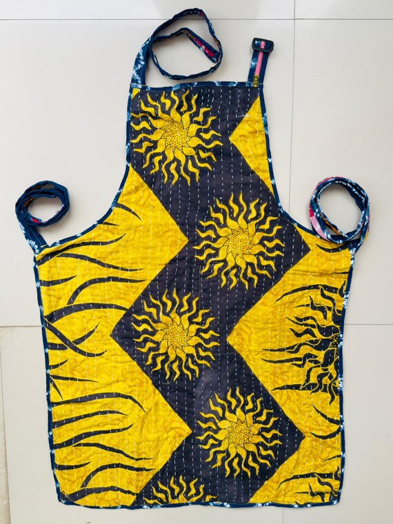 Handmade Patchwork Quilted Kitchen Apron | Boho C… - image 12