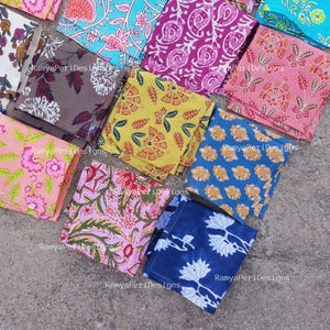 Indian 100% Cotton Table Napkins, Hand Block Printed Napkins, Bohemian Napkin, Assorted fabric Napkin Set Of 20 Pcs