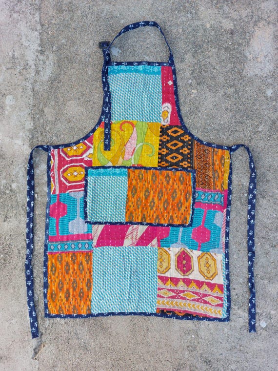 エプロン Kantha Quilt Apron エプロン Kantha Quilt Apron Vintage Kantha Handmade