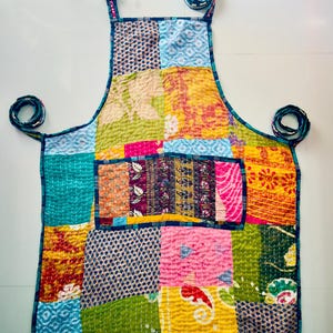 Assorted Boho Patchwork Kantha Schürze | Handgemachte Wende Sari Baumwolle Schürze